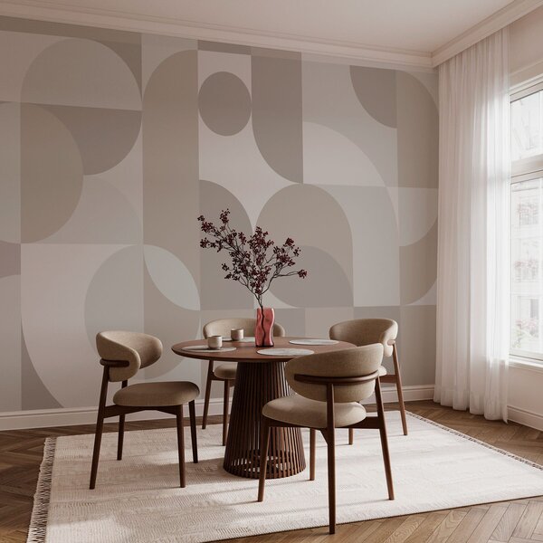 Fototapeta Šedobílý geometrický vzor, Designové fototapety na zeď, Populární fototapety, w03058 - Tapeko.co.cz