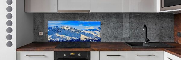 Skleněný panel do kuchynské linky Alpy zima pksh-96505174