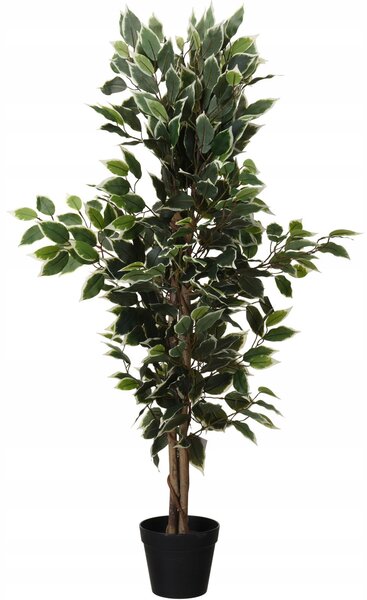 UMĚLÝ FIKUS 115 CM V ČERNÉM KVĚTINÁČI PLAST