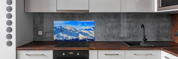 Skleněný panel do kuchynské linky Alpy zima pksh-96505174