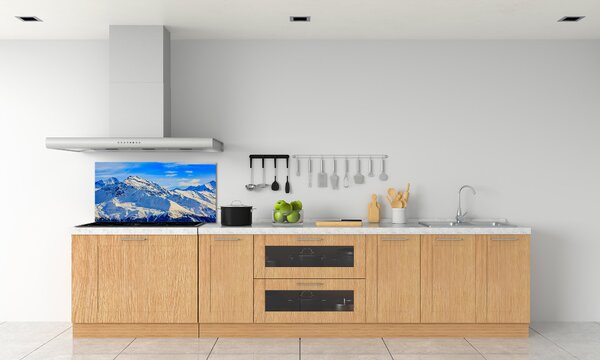 Skleněný panel do kuchynské linky Alpy zima pksh-96505174