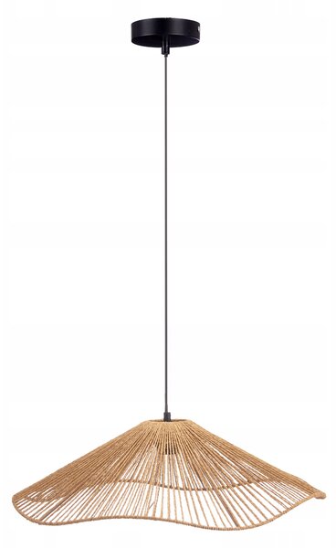 ZÁVĚSNÉ STROPNÍ SVÍTIDLO PLETENÉ HNĚDÉ PLETENÉ STÍNIDLO 55 cm DO OBÝVACÍHO POKOJE