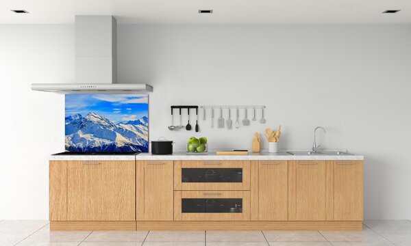 Skleněný panel do kuchynské linky Alpy zima pksh-96505174