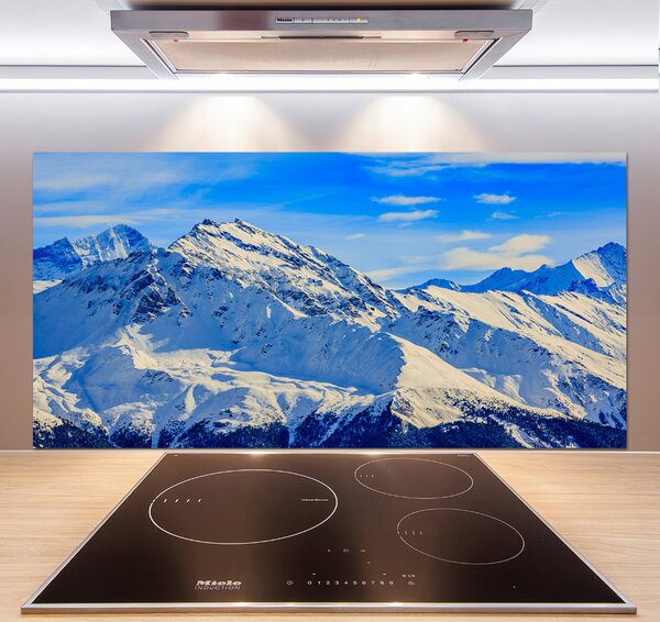 Skleněný panel do kuchynské linky Alpy zima pksh-96505174