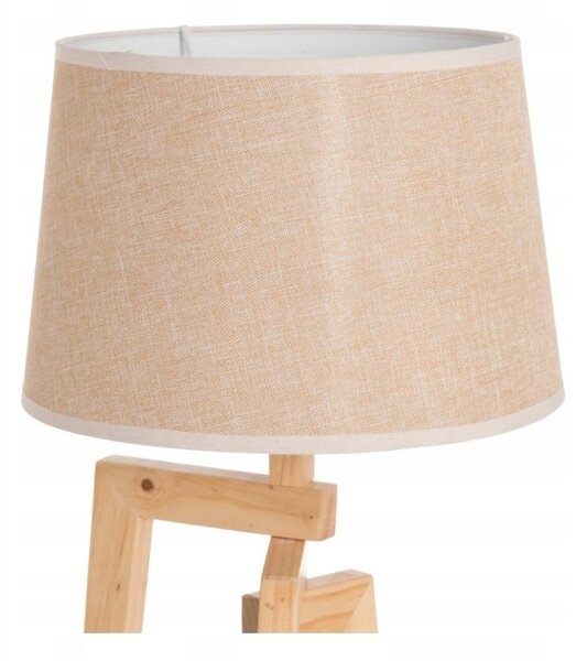 STOJACÍ LAMPA NOČNÍ DŘEVĚNÁ LAMPA DO OBÝVACÍHO POKOJE LOŽNICE 66 cm BÉŽOVÉ STÍNIDLO