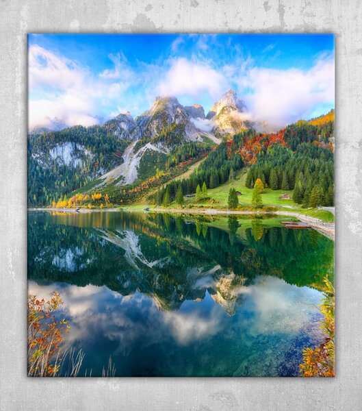 Obraz krásný výhled na idylické barevné podzimní scenérie v gosausee lake rakousko