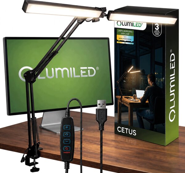 Stolní lampa Lumiled CETUS černá výkon až 15 W