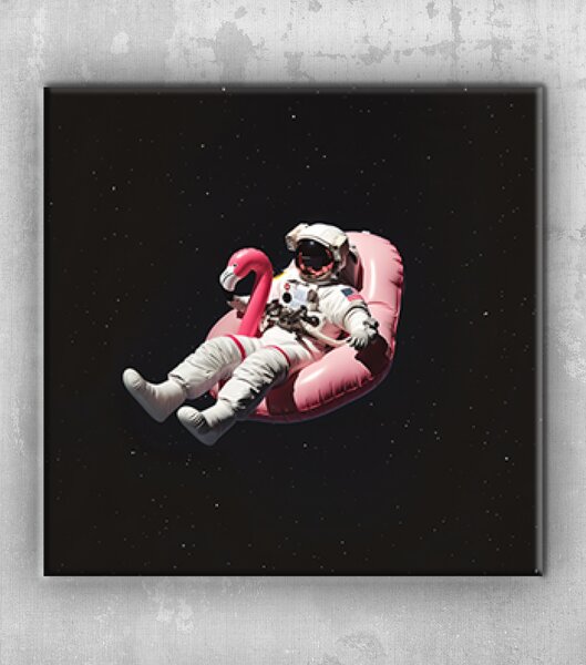 Obraz Astronaut a plameňák