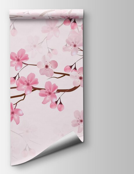 Fototapeta Růžové květy na větvi, Fototapety se stromy, Populární fototapety, w03097 - Tapeko.co.cz