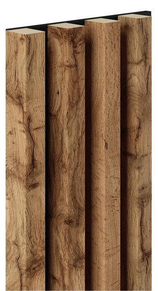 Akustické dekorační panely MAXI dub wotan 3D lamely na filcovém podkladu 270 x 17,7 cm