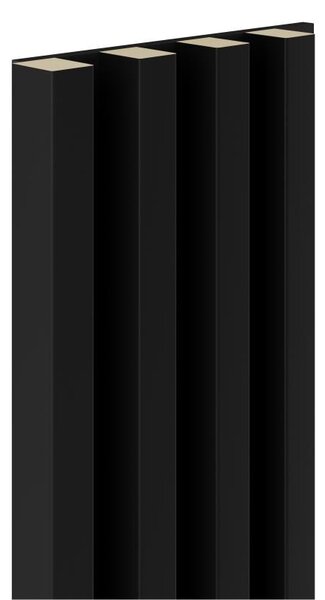 Akustické dekorační panely MAXI černý mat 3D lamely na filcovém podkladu 270 x 17,7 cm