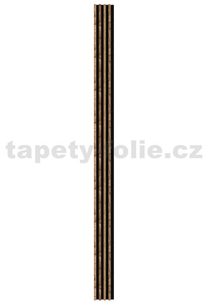 Akustické dekorační panely MAXI dub wotan 3D lamely na filcovém podkladu 270 x 17,7 cm