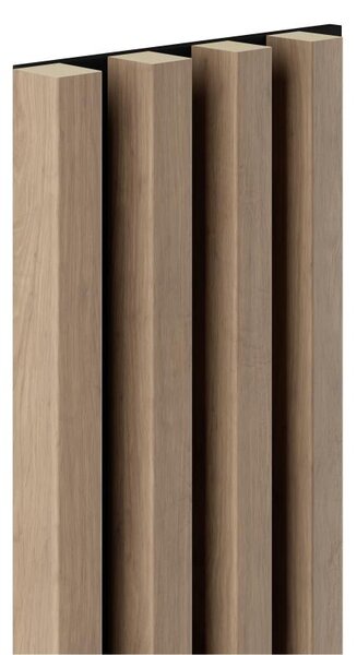 Akustické dekorační panely MAXI dub saragossa 3D lamely na filcovém podkladu 270 x 17,7 cm