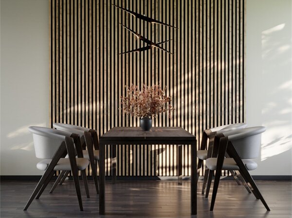 Akustické dekorační panely SLIM wotan 3D lamely na filcovém podkladu 270 x 30 cm
