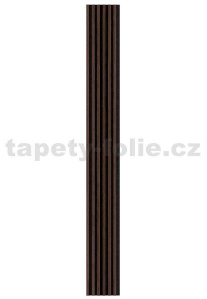 Akustické dekorační panely SLIM dub tmavý 3D lamely na filcovém podkladu 270 x 30 cm