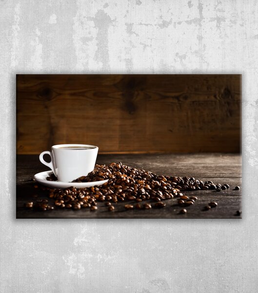 Obraz hrnek kafe zrna