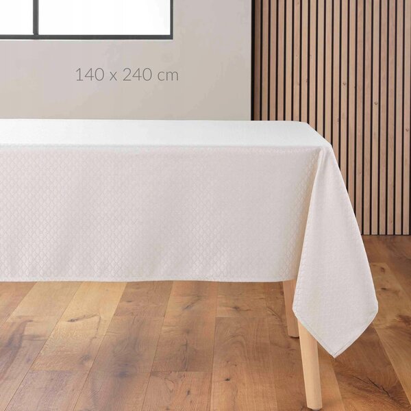 UBRUS NA STŮL S JEMNÝM GEOMETRICKÝM VZOREM TAUPE ARTEA 140 X 240 CM