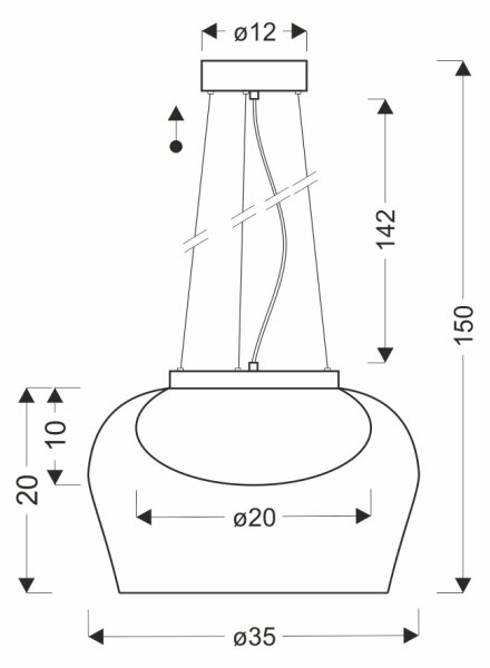 Lustr na lanku INSIEME 1xGX53/10W/230V pr. 35 cm kouřová černá