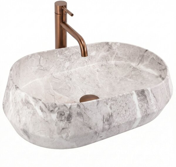 Rea Zoe Rock, umyvadlo na desku 550x355x170 mm, šedá-imitace kamene, REA-U0643