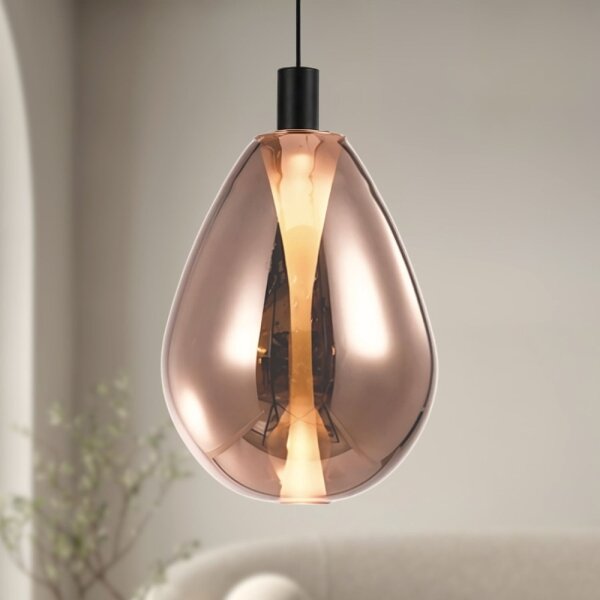 Lustr na lanku DENSO 1xGU10/10W/230V pr. 30 cm měděná/černá