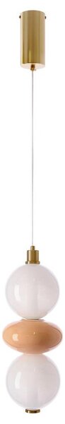 LED Lustr na lanku FLORES LED/12W/230V zlatá/oranžová