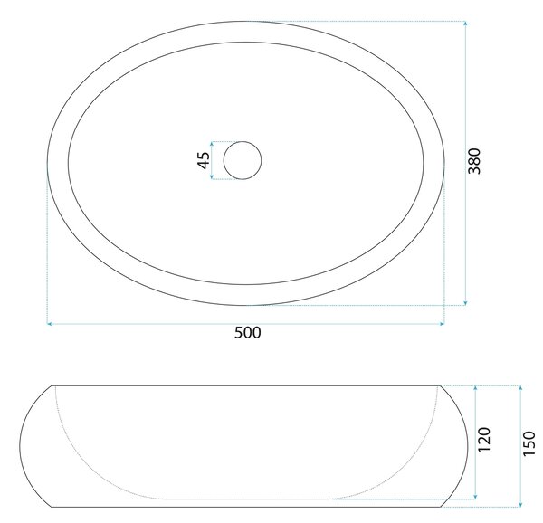 Rea Mika Warm, umyvadlo na desku 500x380x150 mm, béžová-imitace kamene, REA-U7347