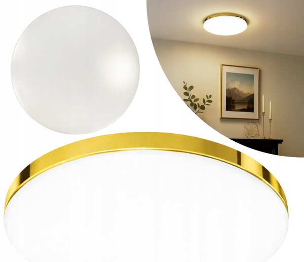 Stropní Svítidlo kulatý zlatý do koupelny IP44 MAYA 15W LED Ø33cm ML7790 Milagro