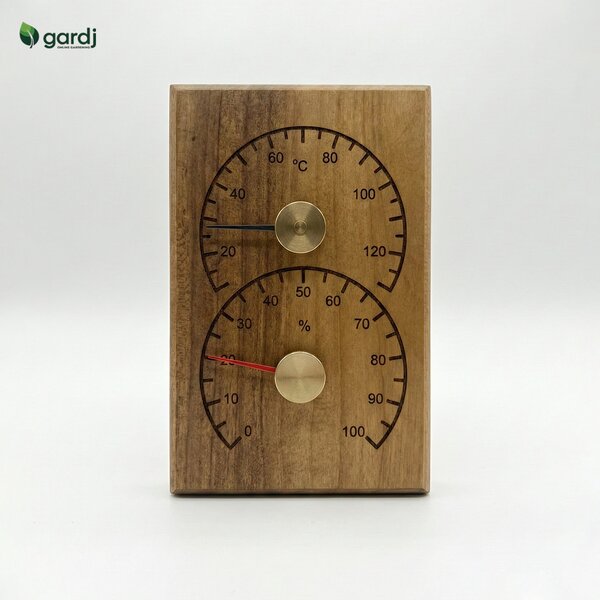 Saunový teploměr a hygrometr 4Living – tepelně upravené olšové dřevo