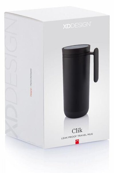 Termohrnek s rukojetí Clik, 225 ml, XD Design, černý