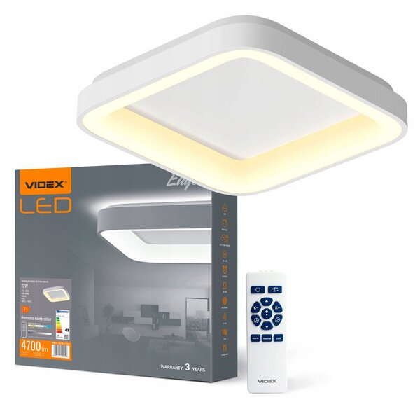 Stropní Svítidlo stmívač s časovačem LED Videx 72W nástěnný bílé 45 cm 4700lm + dálkový ovladač