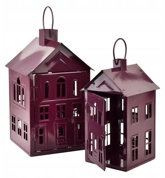 Lucerna ROGER Domek fialová 20,3x20xv33,8 cm