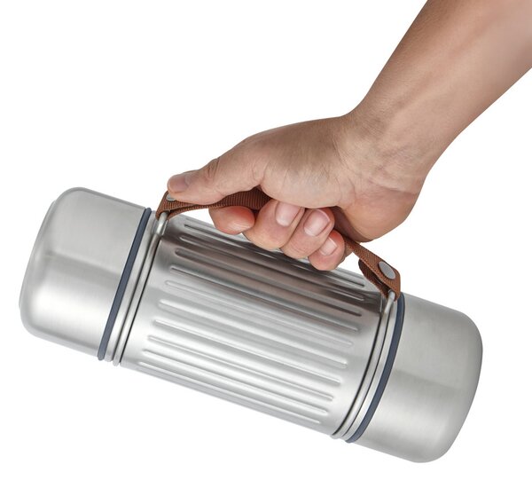 Outdoorová termoska Duo, 1l, Black+Blum, stříbrná