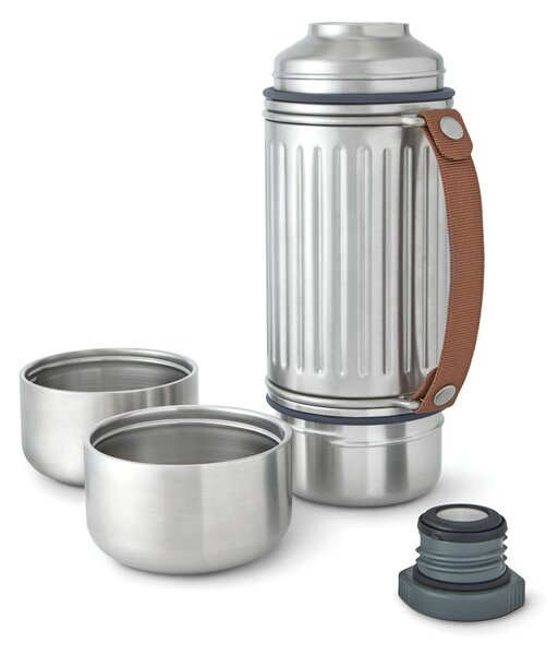 Outdoorová termoska Duo, 1l, Black+Blum, stříbrná