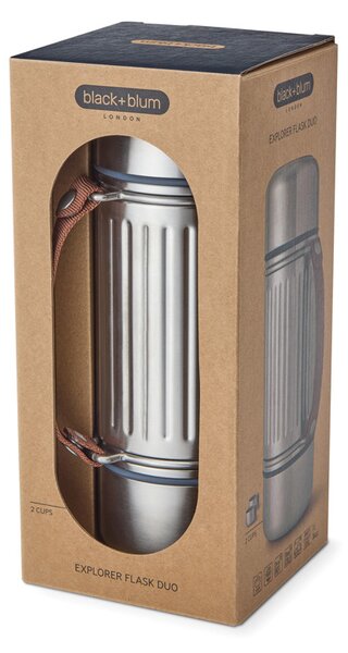 Outdoorová termoska Duo, 1l, Black+Blum, stříbrná
