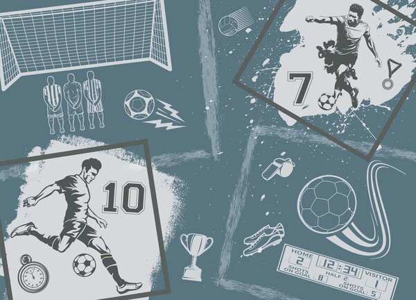 Fototapeta Koláž z různých sportovních snímků, Fotbalové fototapety, Populární fototapety, w03122 - Tapeko.co.cz