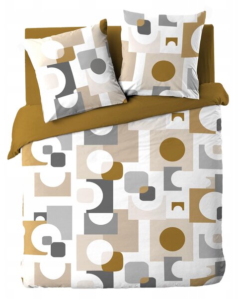 POVLEČENÍ PRO DVA ŽLUTÉ S GEOMETRICKÝM VZOREM 240 X 220 CM GEOMELO
