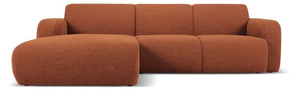 Hnědá rohová pohovka z textilie bouclé (levý roh) Molino – Micadoni Home