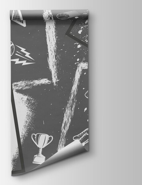 Fototapeta Fotbalová akce v černobílém stylu, Fotbalové fototapety, Populární fototapety, w03122v1 - Tapeko.co.cz