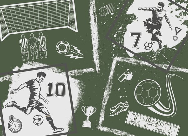Fototapeta Koláž z různých sportovních snímků, Fotbalové fototapety, Populární fototapety, w03122v2 - Tapeko.co.cz