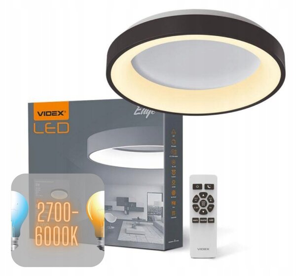 Stropní svítidlo přisazené Videx 72 W integrovaný LED zdroj 45 cm černé