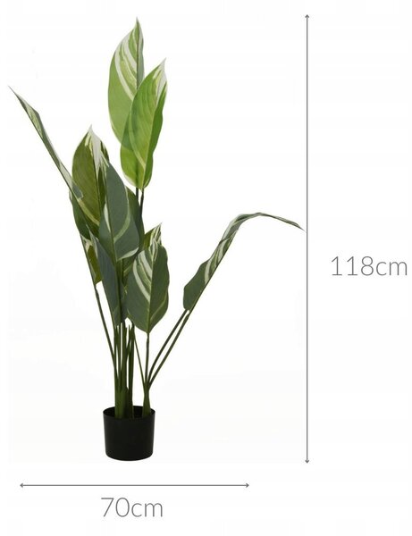 STRELÍCIE UMĚLÁ ROSTLINA V KVĚTINÁČI 118 cm VYSOKÁ