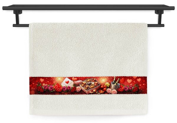 Ručník Veba RUJANA tisk Sváteční chvíle jasmínová Velikost: 30x50 cm