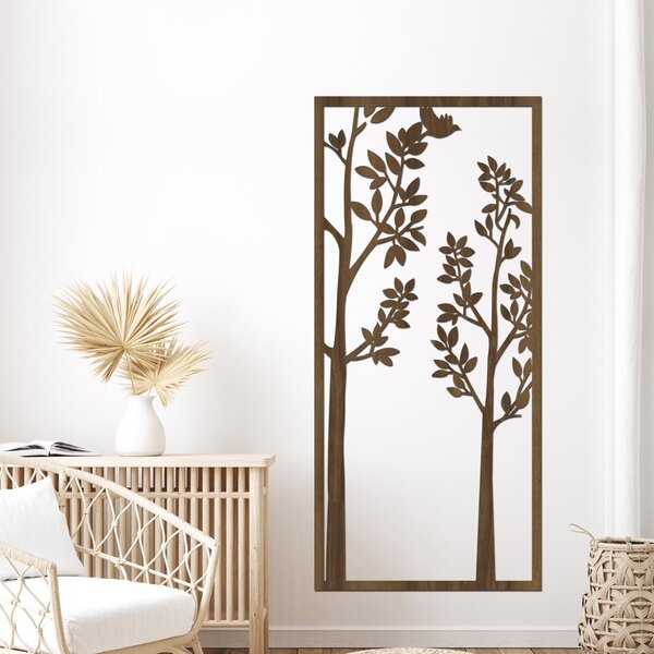 Dřevo života | Dřevěná dekorace strom LONG | Rozměry (cm): 18x40 | Barva: Ořech