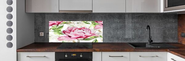 Skleněný panel do kuchyně Pivoňky pksh-98952199