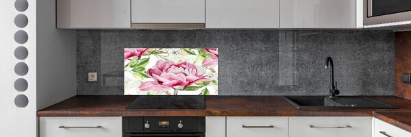 Skleněný panel do kuchyně Pivoňky pksh-98952199