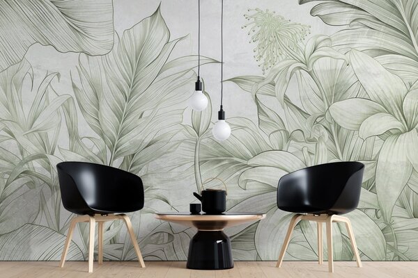 Fototapeta Jemná zeleň v jemném botanickém designu, Přírodní fototapety, Populární fototapety, w03201v2 - Tapeko.co.cz