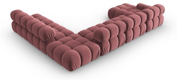 Růžová sametová pohovka 379 cm Bellis – Micadoni Home
