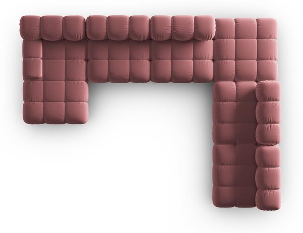 Růžová sametová pohovka 379 cm Bellis – Micadoni Home