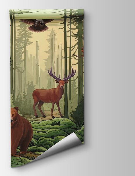 Fototapeta Les se zvířaty a ptáky, Přírodní fototapety, Populární fototapety, w03208 - Tapeko.co.cz