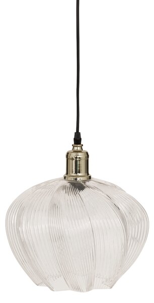 ZÁVĚSNÁ LAMPA SKLENĚNÉ STÍNIDLO Ø 27,5 CM PRŮHLEDNÉ SKLO E14 40W